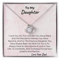 To My Daughter Love Knot Necklace